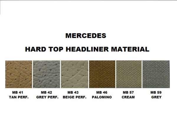 Mercedes Benz R107 1973-1985 280SLC, 350SLC, 450SLC, 380SLC, 500SLC Headliner