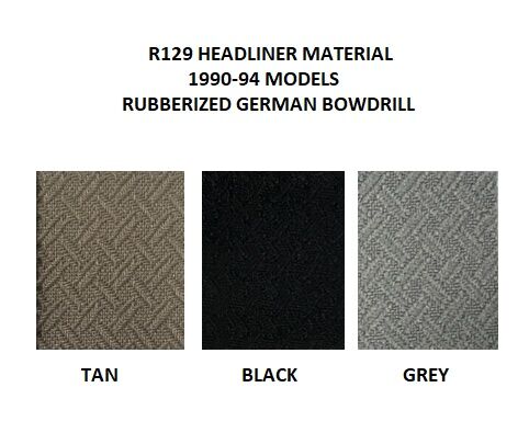 MERCEDES-BENZ R129 300SL, 500SL, 600SL 90-94 GERMAN BOWDRILL HEADLINER FOR SOFT TOP